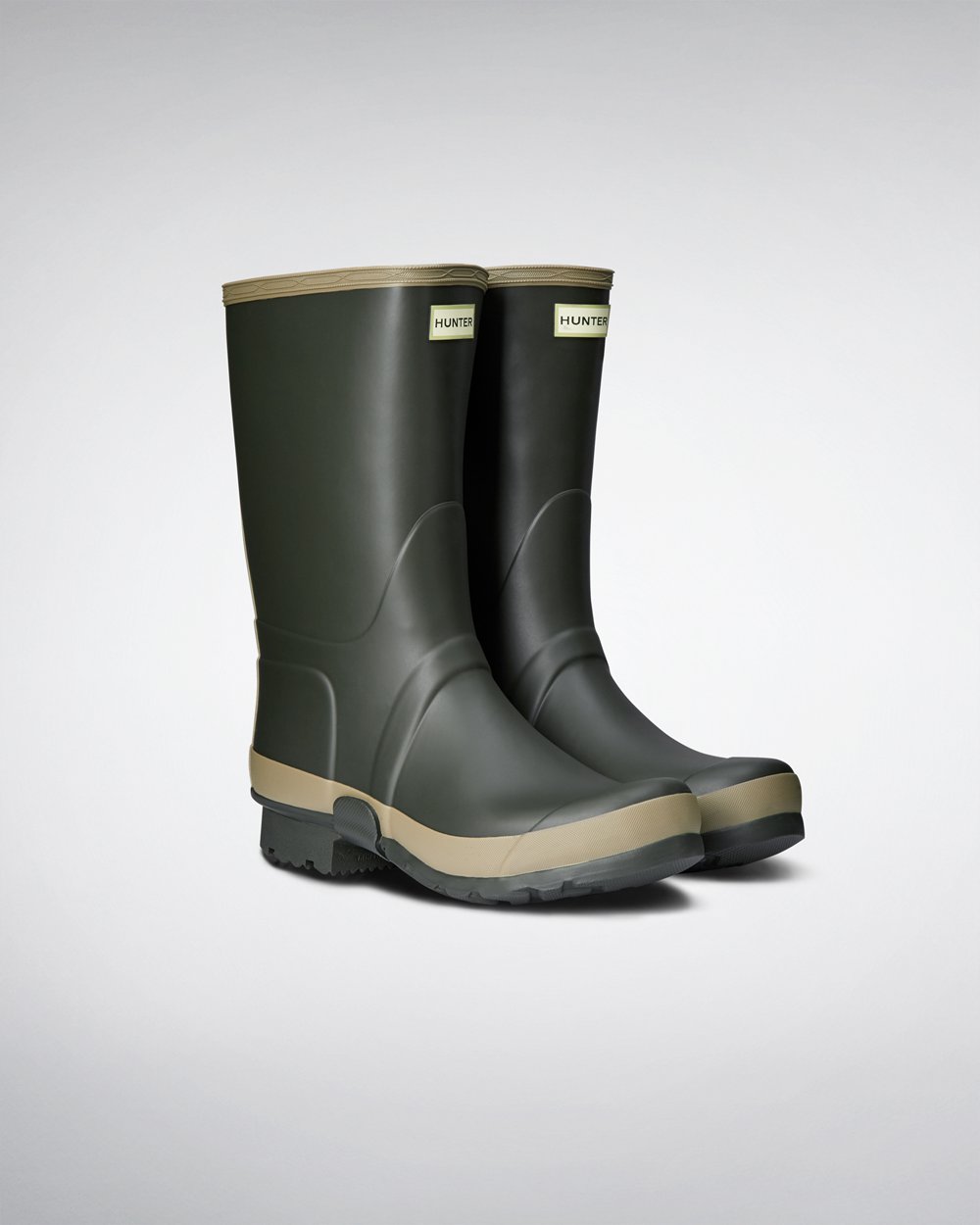 Mens Hunter Short Rain Boots Dark Olive - Gardener - 3859410-NC